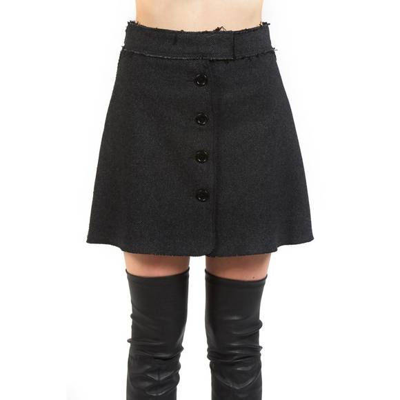 NEW HACHE tweed button front mini skirt in gray